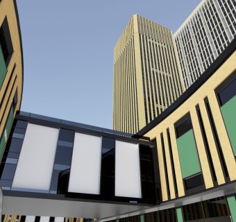 现代商业高层综合体商业街