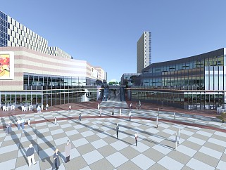 现代商场城市综合体高层办公商业街