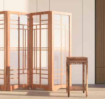 中式屏风 隔断 新中式 非翻模