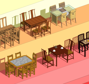 中式餐桌椅 中式桌椅套件