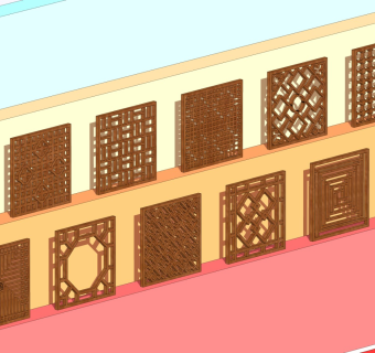 中式镂花窗 中式方窗 中式雕花窗