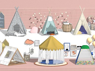 现代儿童器材组合 儿童帐篷 室内帐篷