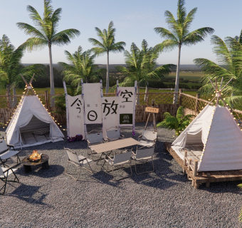 现代露营帐篷营地户外