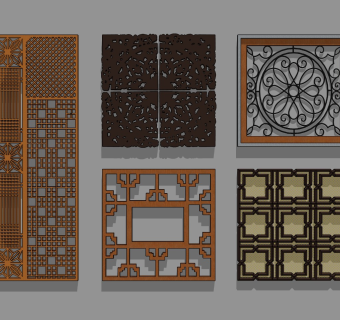  中式风格墙饰雕花挂件