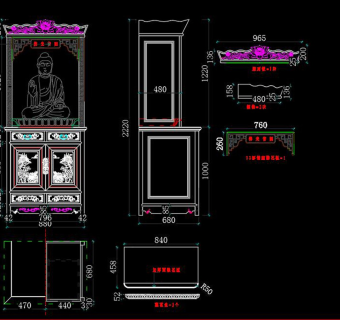 佛龛CAD图纸