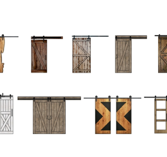 北欧居家轨道木门推拉门卧室门