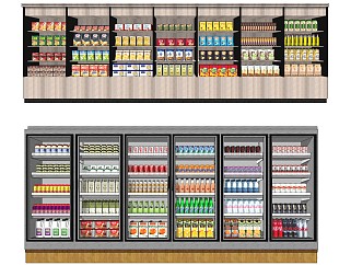 现代商场超市<em>食品</em>展架货架冰柜