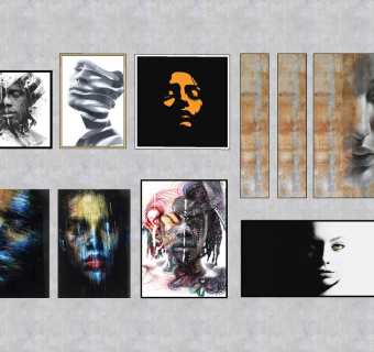 现代抽象人像壁画挂画装饰画