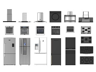 现代厨房电器冰箱橱柜抽烟机