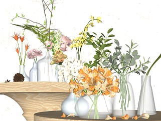 现代鲜花植物摆件装饰小盆栽