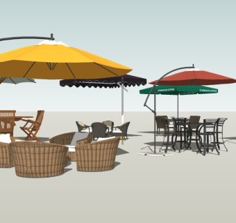 现代户外休闲桌椅组合 太阳伞遮阳伞