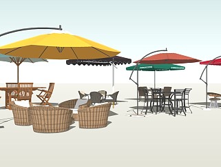 现代户外休闲桌椅组合 太阳伞遮阳伞