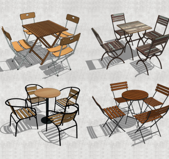 现代户外休闲桌椅组合