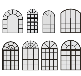 北欧弧形落地窗 装饰窗玻璃窗