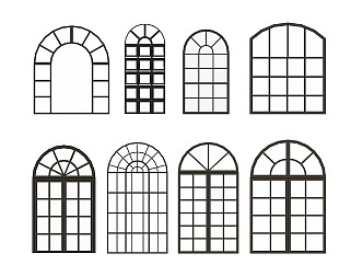 北欧弧形落地窗 装饰窗玻璃窗