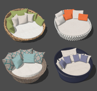 现代户外休闲沙发床 圆形沙发