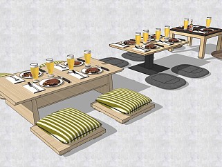 现代韩式餐桌椅子凳坐垫组合 烤肉店