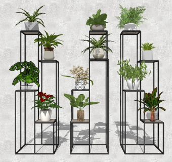 现代绿植盆栽盆景组合