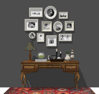 美式玄关装饰墙画挂画陈设摆设