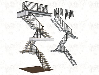 现代室外金属楼梯结构