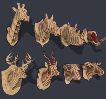 北欧三维动物头装饰墙饰陈设摆件