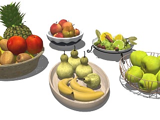 现代水果组合果盘蔬果