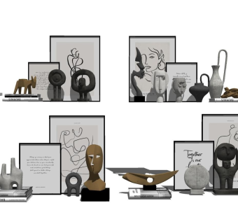 现代室内装装饰摆件装饰画