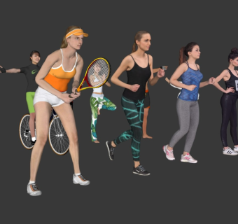 现代3D运动类人物组合