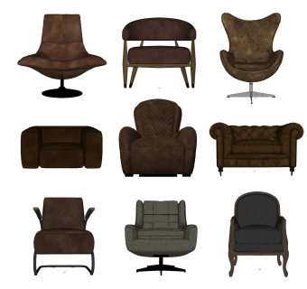 现代单人沙发老板椅皮革沙发