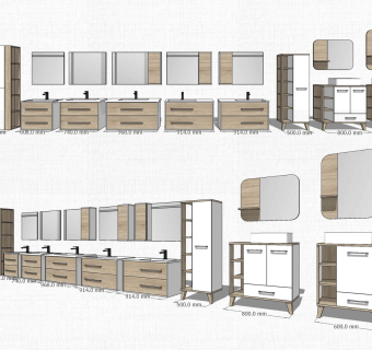 现代卫生间洗手台盆柜组合 卫浴家具