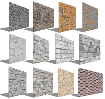 现代户外生态石围墙景墙