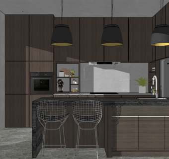 现代组合厨房厨具橱柜厨房用品