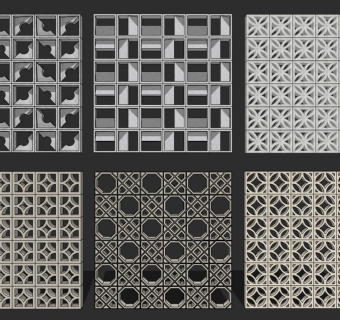 中式石花窗隔断镂空景墙