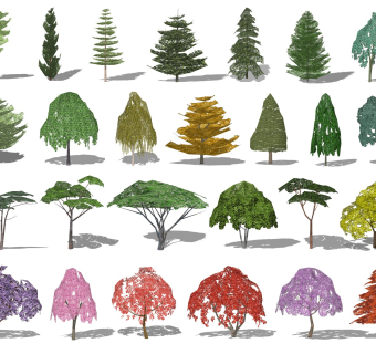 现代植物概念树背景树
