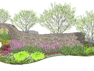 现代植物景观墙 灌木<em>盆栽</em> 树池花丛