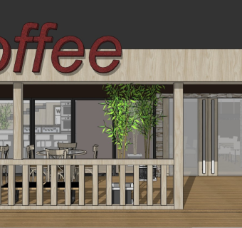 现代休闲咖啡店餐饮餐吧