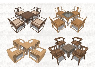 中式<em>茶台椅</em>组合 休闲桌椅
