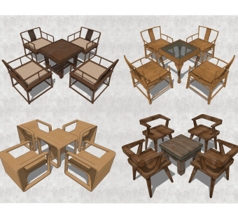 中式茶台椅组合 休闲桌椅