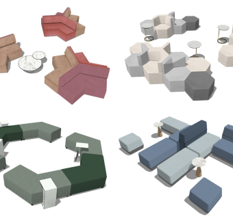 现代沙发凳坐凳异形沙发组合沙发