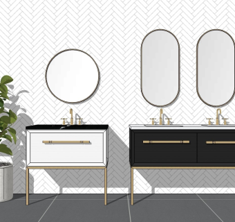 美式美式卫生间洗手台洗漱盆