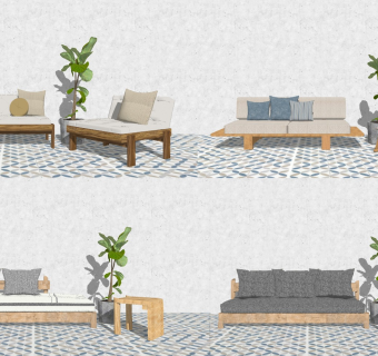 现代民宿风休闲沙发坐椅单椅