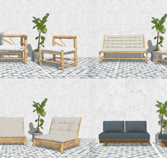 现代民宿风休闲沙发坐椅单椅