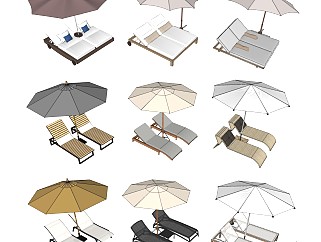 现代户外椅休闲躺椅沙滩椅太阳伞