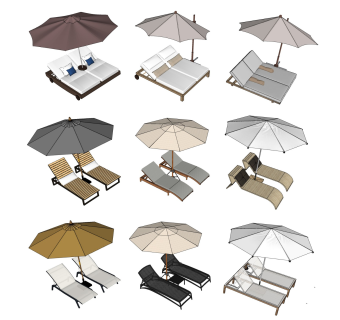 现代户外椅休闲躺椅沙滩椅太阳伞