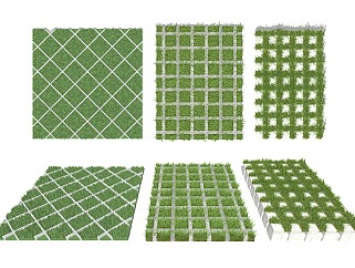 现代植草砖草坪草丛