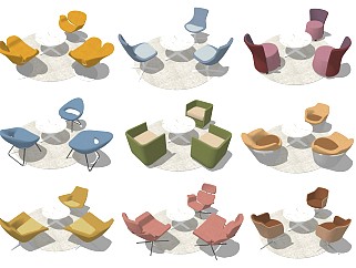 现代休闲椅 桌椅组合 单人休闲沙发