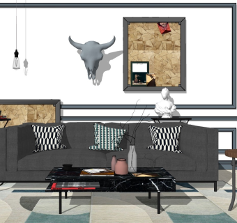 现代家居客厅 客厅沙发茶几组合