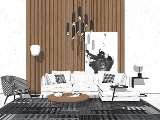 现代家居客厅 客厅沙发茶几组合