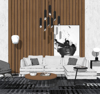 现代家居客厅 客厅沙发茶几组合