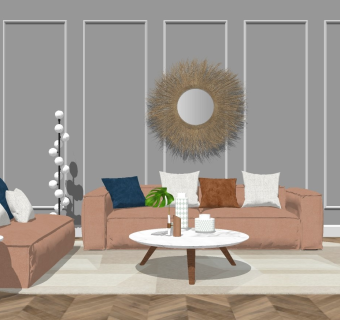 北欧家居客厅 客厅沙发茶几组合